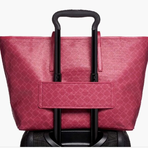 TUMI EVERYDAY TOTE BAG COATED CANVAS/ LEATHER/ RESPBERRY - Picture 5 of 13